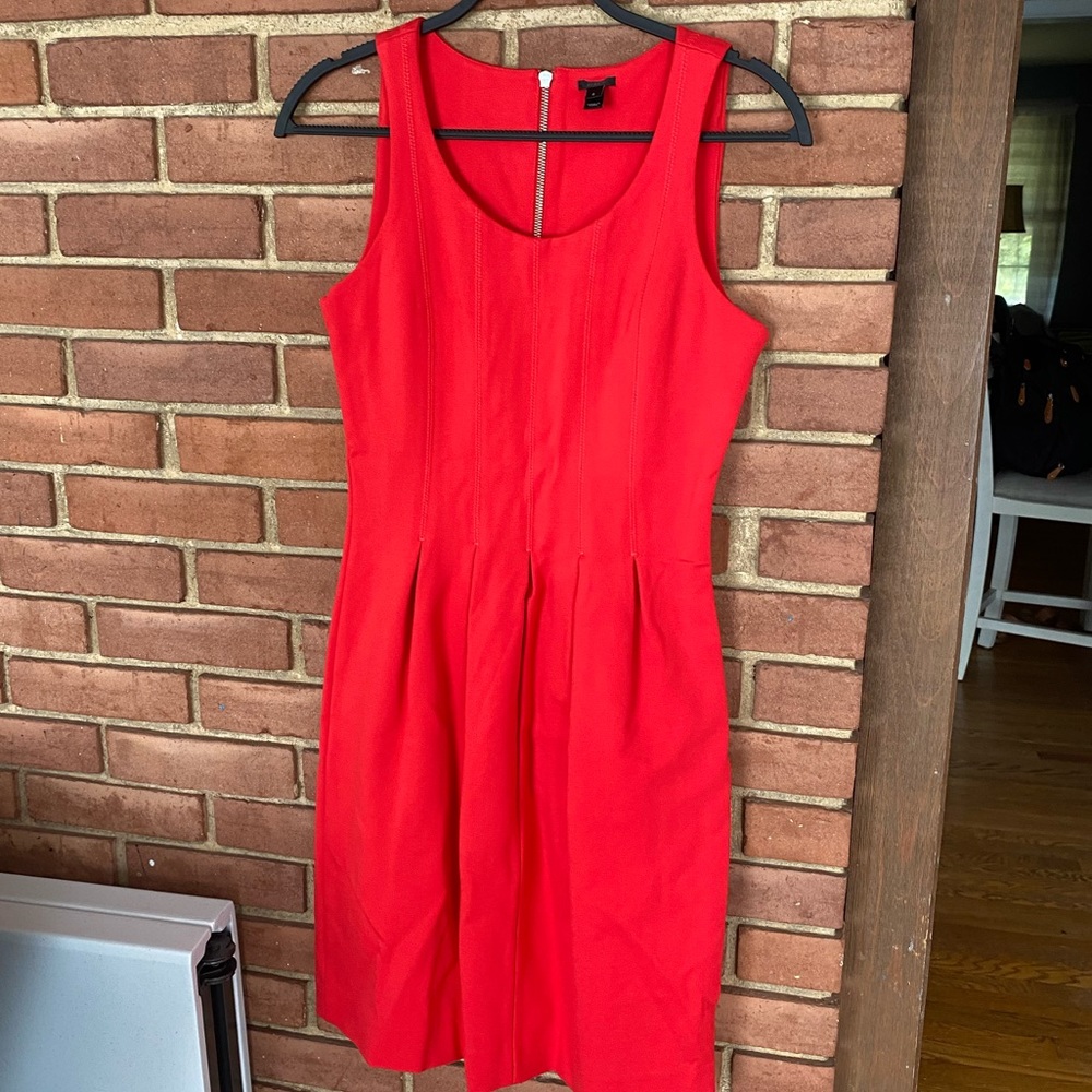 J.Crew Sz 2 Fit and Flare Red Dress